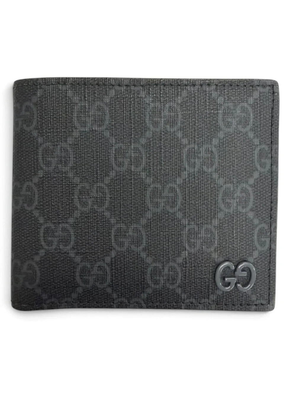 Gucci GG Coin Wallet Supreme Canvas Interlocking G Bifold Gray